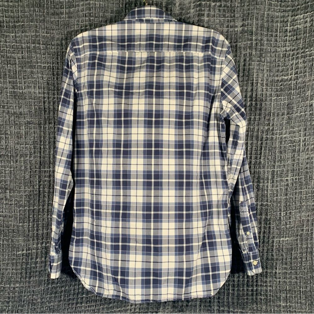 AMERICAN EAGLE Blue Plaid Long Sleeve Button Down Athletic Fit Shirt Small #851 - Picture 2 of 8